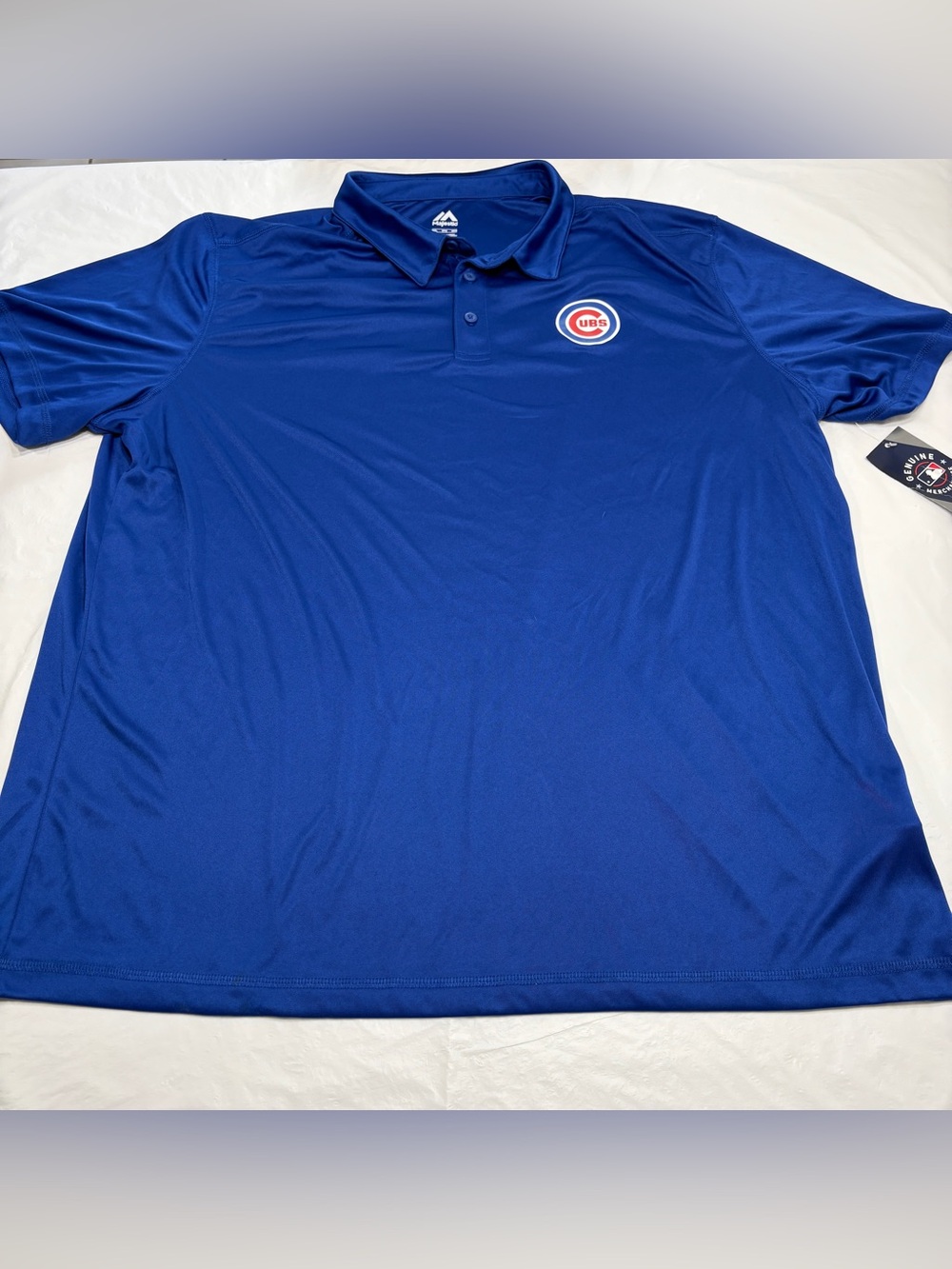 Majestic Chicago Cubs MLB Blue Short Sleeve Polo Shirt Men’s 3XL New